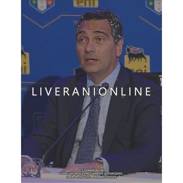 Raduno Nazionale Italiana Pre Europeo UEFA Francia 2016 Firenze - 01.06.2016 Conferenza Stampa Nella Foto:Conferenza stampa di presentazione di ENI come nuovo top sponsor della nazionale italiana: Claudio Granata Chief Services and Stakeholder Relations Ifficier di Eni /Ph.Vitez-Ag. Aldo Liverani