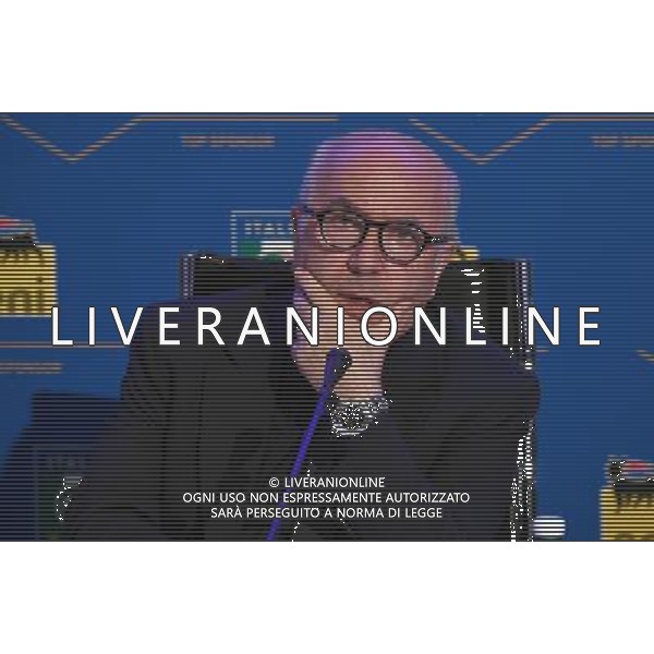 Raduno Nazionale Italiana Pre Europeo UEFA Francia 2016 Firenze - 01.06.2016 Conferenza Stampa Nella Foto:Conferenza stampa di presentazione di ENI come nuovo top sponsor della nazionale italiana: Carlo Tavecchio /Ph.Vitez-Ag. Aldo Liverani