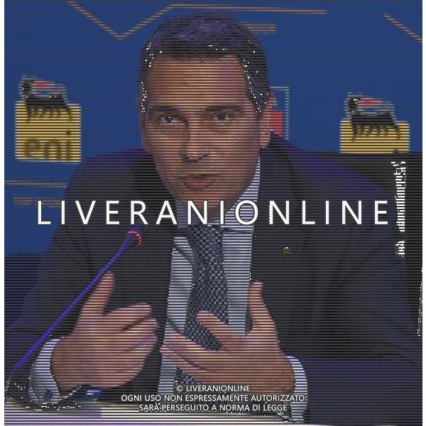 Raduno Nazionale Italiana Pre Europeo UEFA Francia 2016 Firenze - 01.06.2016 Conferenza Stampa Nella Foto:Conferenza stampa di presentazione di ENI come nuovo top sponsor della nazionale italiana: Claudio Granata Chief Services and Stakeholder Relations Ifficier di Eni /Ph.Vitez-Ag. Aldo Liverani