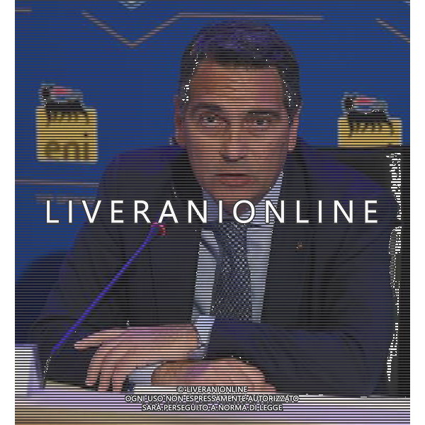Raduno Nazionale Italiana Pre Europeo UEFA Francia 2016 Firenze - 01.06.2016 Conferenza Stampa Nella Foto:Conferenza stampa di presentazione di ENI come nuovo top sponsor della nazionale italiana: Claudio Granata Chief Services and Stakeholder Relations Ifficier di Eni /Ph.Vitez-Ag. Aldo Liverani