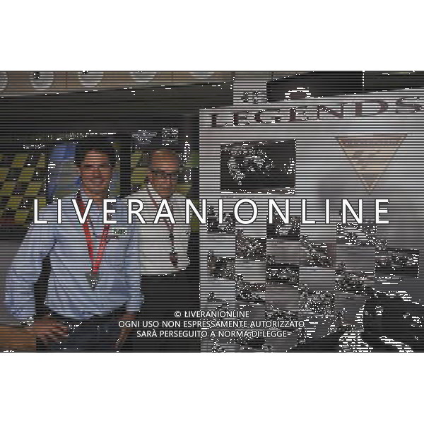 03.06.2016. Montmelo\' Spagna.Aleix CrivillŽ viene introdotto tra le leggende del MotoGP da Carmelo Ezpleta. ©Piazzolla/AGENZIA ALDO LIVERANI SAS Montmelo\' Gp Spagna - motomondiale Gran Premio di Catalunya 03.06.2016