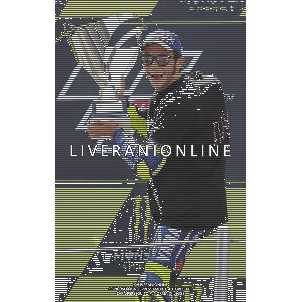 05.06.2016. MontmelÃ², Spagna. Valentino Rossi festeggia il primo posto. Â©PIAZZOLLA AGENZIA ALDO LIVERANI SAS Montmelo\' Gp Spagna - motomondiale Gran Premio di Catalunya Gara e Podio 05.06.2016