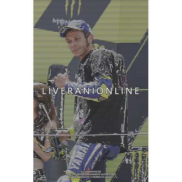 05.06.2016. MontmelÃ², Spagna. Valentino Rossi festeggia il primo posto. Â©PIAZZOLLA AGENZIA ALDO LIVERANI SAS Montmelo\' Gp Spagna - motomondiale Gran Premio di Catalunya Gara e Podio 05.06.2016