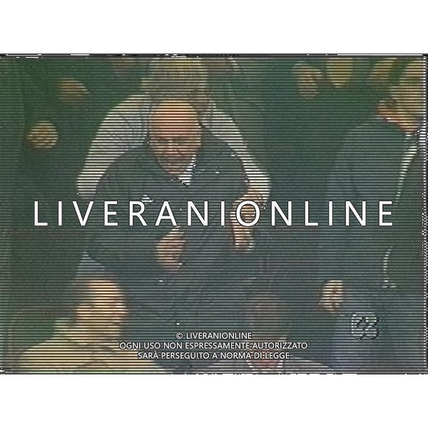 milan - borussia d. 11/04/02 semifinale ritorno coppa uefa nella foto adriano galliani esulta dopo il gol di contra fotoservizi digitali aldo liverani