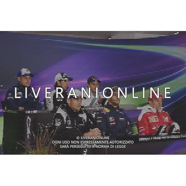 The FIA Press Conference (from back row (L to R)): Marcus Ericsson (SWE) Sauber F1 Team; Sergio Perez (MEX) Sahara Force India F1; Felipe Massa (BRA) Williams; Jenson Button (GBR) McLaren; Daniel Ricciardo (AUS) Red Bull Racing; Kimi Raikkonen (FIN) Ferrari. 09.06.2016. Formula 1 World Championship, Rd 7, Canadian Grand Prix, Montreal, Canada, Preparation Day. AG ALDO LIVERANI SAS ONLY ITALY