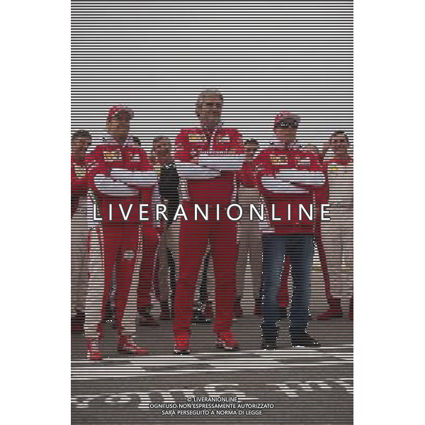 (L to R): Sebastian Vettel (GER) Ferrari with Maurizio Arrivabene (ITA) Ferrari Team Principal and Kimi Raikkonen (FIN) Ferrari. 09.06.2016. Formula 1 World Championship, Rd 7, Canadian Grand Prix, Montreal, Canada, Preparation Day. AG ALDO LIVERANI SAS ONLY ITALY