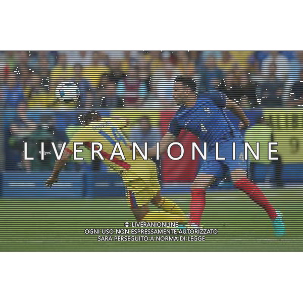 SAINT-DENIS 10.06.2016 MECZ I RUNDA GRUPA A MISTRZOSTW EUROPY 2016: FRANCJA - RUMUNIA --- FIRST ROUND GROUP A UEFA EURO 2016 MATCH: FRANCE - ROMANIA FLORIN ANDONE ADIL RAMI FOT. PIOTR KUCZA/NEWSPIX.PL Newspix.pl/ AGENZIA ALDO LIVERANI SAS - ITALY ONLY EDITORIAL USE ONLY - Francia - Romania UEFA Francia EURO 2016 Final Tournament Group Stage A Parigi - 10.06.2016