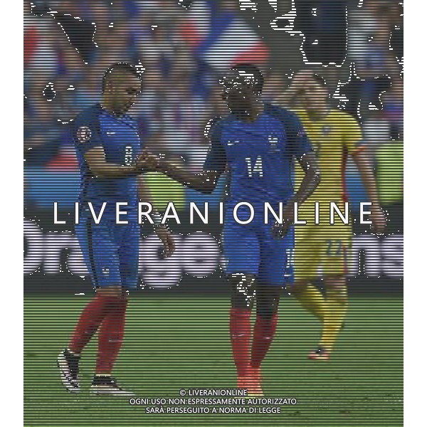 UEFA Francia EURO 2016 Final Tournament Group Stage A Parigi - 10.06.2016 Francia-Romania Nella Foto:payet esulta con matuidi /Ph.Vitez-Ag. Aldo Liverani