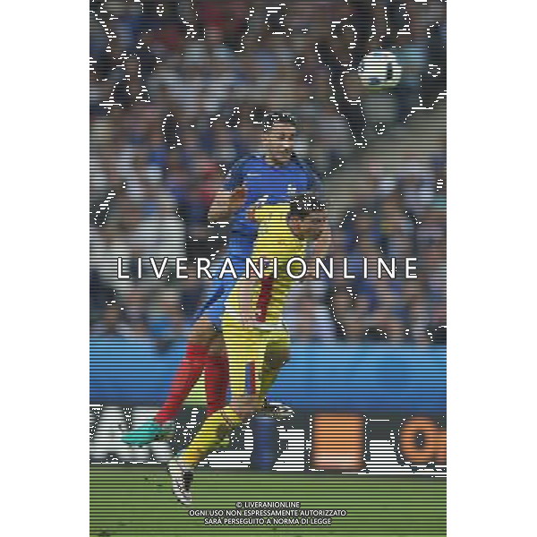 PARYZ 10.06.2016 MECZ I RUNDA GRUPA A MISTRZOSTW EUROPY 2016: FRANCJA - RUMUNIA --- FIRST ROUND GROUP A UEFA EURO 2016 MATCH IN PARIS: FRANCE - ROMANIA ADIL RAMI NICOLAE STANCIU FOT. PIOTR KUCZA/NEWSPIX.PL Newspix.pl/ AGENZIA ALDO LIVERANI SAS - ITALY ONLY EDITORIAL USE ONLY - Francia - Romania UEFA Francia EURO 2016 Final Tournament Group Stage A Parigi - 10.06.2016