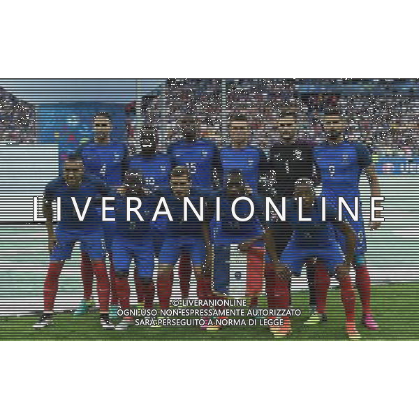 UEFA Francia EURO 2016 Final Tournament Group Stage A Parigi - 10.06.2016 Francia-Romania Nella Foto:Francia Squadra Formazione Rami,Sagna,Pogba,Konscielny,Lloris,Giroud,Payet,Kante\',Griezmann,Matuidi,Evra /Ph.Vitez-Ag. Aldo Liverani