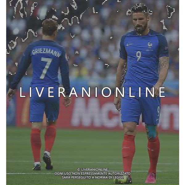 UEFA Francia EURO 2016 Final Tournament Group Stage A Parigi - 10.06.2016 Francia-Romania Nella Foto:Giroud Olivier-Griezmann Antoine /Ph.Vitez-Ag. Aldo Liverani