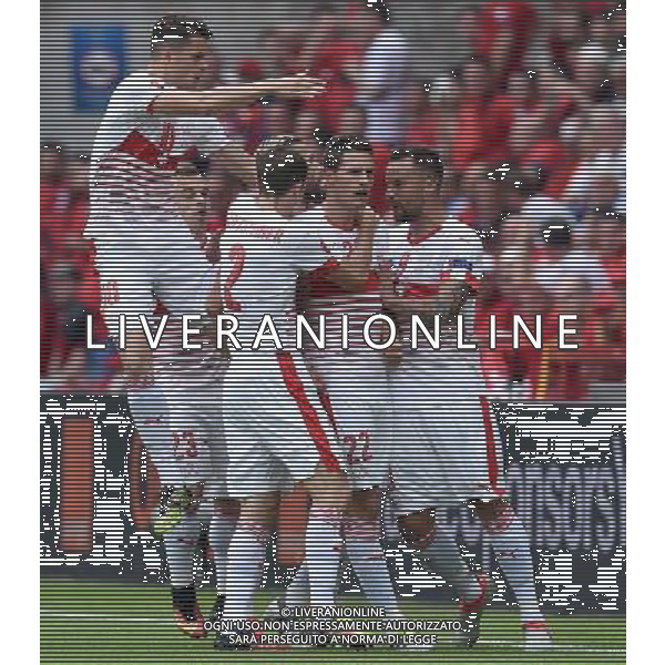 UEFA Francia EURO 2016 Final Tournament Group Stage A Lens - 11.06.2016 Albania-Svizzera Nella Foto:schar esulta /Ph.Vitez-Ag. Aldo Liverani