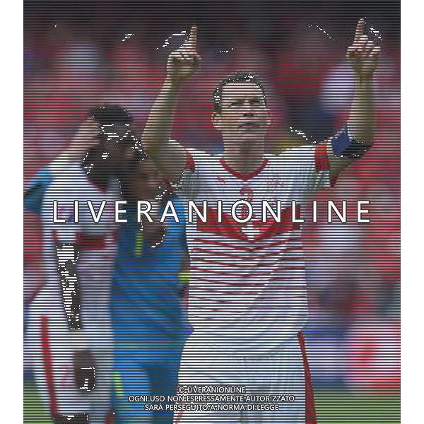UEFA Francia EURO 2016 Final Tournament Group Stage A Lens - 11.06.2016 Albania-Svizzera Nella Foto:esultanza lichtsteiner /Ph.Vitez-Ag. Aldo Liverani