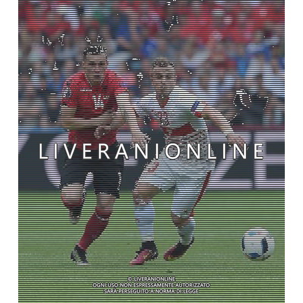UEFA Francia EURO 2016 Final Tournament Group Stage A Lens - 11.06.2016 Albania-Svizzera Nella Foto:shaqiri xhaka taulant /Ph.Vitez-Ag. Aldo Liverani