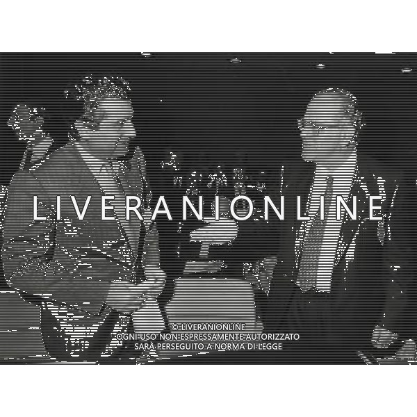 RETROSPETTIVA CARLO DE BENEDETTI IMPRENDITORE INDUSTRIALE NELLA FOTO CARLO DE BENEDETTI CON PIGA AG ALDO LIVERANI SAS