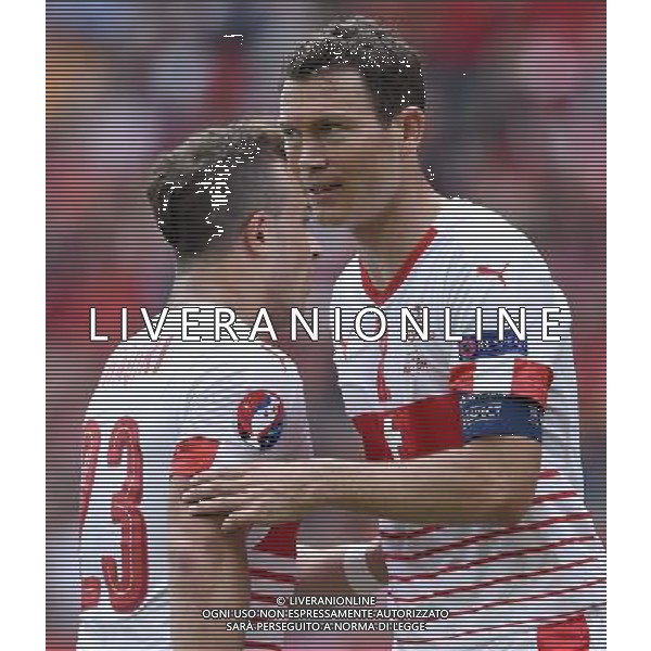 UEFA Francia EURO 2016 Final Tournament Group Stage A Lens - 11.06.2016 Albania-Svizzera Nella Foto:Lichtsteiner Stephan-Shaqiri Xherdan /Ph.Vitez-Ag. Aldo Liverani