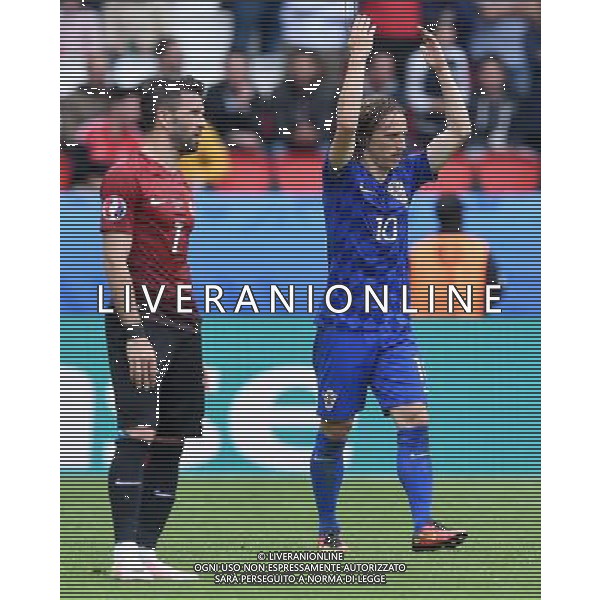 UEFA Francia EURO 2016 Final Tournament Group Stage D Parigi - 12.06.2016 Turchia-Croazia Nella Foto:modric esulta /Ph.Vitez-Ag. Aldo Liverani