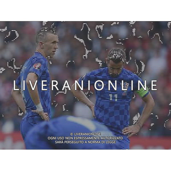 UEFA Francia EURO 2016 Final Tournament Group Stage D Parigi - 12.06.2016 Turchia-Croazia Nella Foto:perisic e srna /Ph.Vitez-Ag. Aldo Liverani