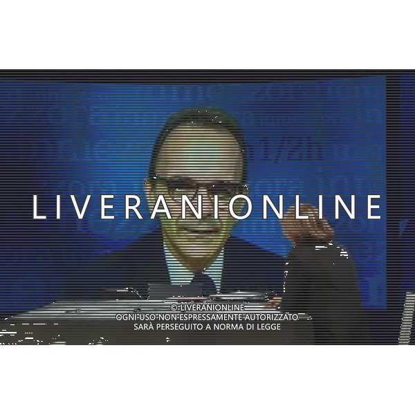 Trrasmissione TV \' In Mezzora \' Roma - 12.06.2016 - Studi Rai Teulada - nella foto: Stefano Parisi in collegamento da Milano / Ph. Corradetti - AGENZIA ALDO LIVERANI SAS / AGENZIA ALDO LIVERANI SAS