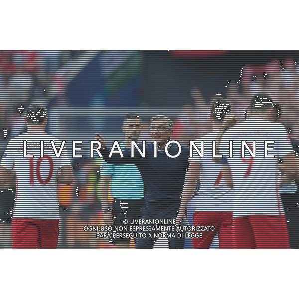 12.06.2016 NICEA, FRANCJA (NICE, FRANCE) PILKA NOZNA (FOOTBALL) UEFA EURO 2016 MISTRZOSTWA EUROPY W PILCE NOZNEJ (UEFA EURO 2016) GRUPA C (GROUP C) MECZ POLSKA - IRLANDIA POLNOCNA (GAME POLAND - NORTHERN IRELAND) NZ POLSKA RADOSC, BRAMKA, GOL, GRZEGORZ KRYCHOWIAK ADAM NAWALKA - TRENER, HEAD COACH, SELEKCJONER FOTO LUKASZ GROCHALA/CYFRASPORT / NEWSPIX.PL --- Newspix.pl / AGENZIA ALDO LIVERANI SAS - ITALY ONLY EDITORIAL USE ONLY - Polonia - Irlanda del Nord UEFA Francia EURO 2016 Final Tournament Group Stage C Nizza - 12.06.2016