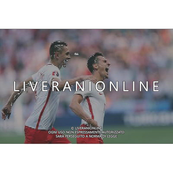 12.06.2016 NICEA, FRANCJA (NICE, FRANCE) PILKA NOZNA (FOOTBALL) UEFA EURO 2016 MISTRZOSTWA EUROPY W PILCE NOZNEJ (UEFA EURO 2016) GRUPA C (GROUP C) MECZ POLSKA - IRLANDIA POLNOCNA (GAME POLAND - NORTHERN IRELAND) NZ POLSKA RADOSC, BRAMKA, GOL, ARTUR JEDRZEJCZYK, ARKADIUSZ MILIK - ESULTANZA DOPO IL GOL FOTO LUKASZ GROCHALA/CYFRASPORT / NEWSPIX.PL --- Newspix.pl / AGENZIA ALDO LIVERANI SAS - ITALY ONLY EDITORIAL USE ONLY - Polonia - Irlanda del Nord UEFA Francia EURO 2016 Final Tournament Group Stage C Nizza - 12.06.2016