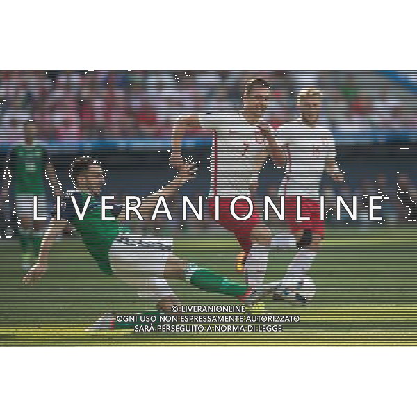 2016.06.12 NICEA PILKA NOZNA I RUNDA GRUPA C MISTRZOSTW EUROPY 2016 POLSKA - IRLANDIA POLNOCNA FIRST ROUND GROUP C UEFA EURO 2016 MATCH IN NICE POLAND - NORTHERN IRELAND N/z ARKADIUSZ MILIK Foto PressFocus / NEWSPIX.PL --- Newspix.pl / AGENZIA ALDO LIVERANI SAS - ITALY ONLY EDITORIAL USE ONLY - Polonia - Irlanda del Nord UEFA Francia EURO 2016 Final Tournament Group Stage C Nizza - 12.06.2016