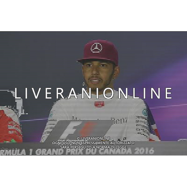 Lewis Hamilton (GBR) Mercedes AMG F1 in the FIA Press Conference. 12.06.2016. Formula 1 World Championship, Rd 7, Canadian Grand Prix, Montreal, Canada, Race Day. AG ALDO LIVERANI SAS ONLY ITALY