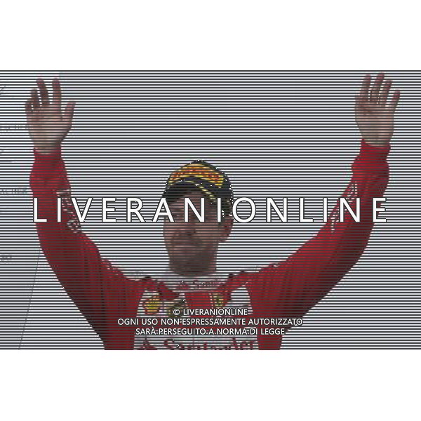 Sebastian Vettel (GER) Ferrari celebrates his second position on the podium. 12.06.2016. Formula 1 World Championship, Rd 7, Canadian Grand Prix, Montreal, Canada, Race Day. AG ALDO LIVERANI SAS ONLY ITALY