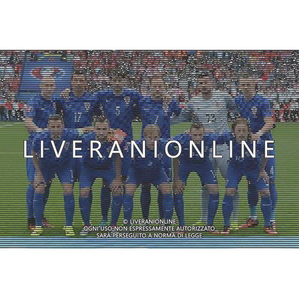UEFA Francia EURO 2016 Final Tournament Group Stage D Parigi - 12.06.2016 Turchia-Croazia Nella Foto:Croazia Squadra Formazione Subasic,Strinic,Perisic,Corluka,Rakitic,Modric,Srna,Brozovic,Mandzukic,Badelj,Vida /Ph.Vitez-Ag. Aldo Liverani