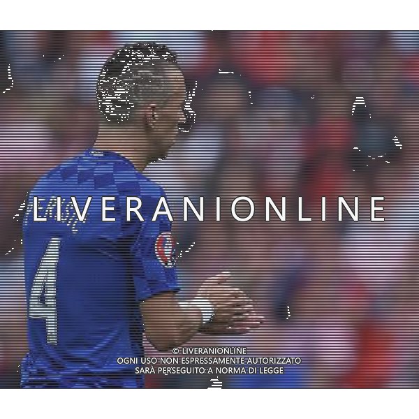 UEFA Francia EURO 2016 Final Tournament Group Stage D Parigi - 12.06.2016 Turchia-Croazia Nella Foto:Perisic Ivan con la cartina della Croazia scolpita in testa /Ph.Vitez-Ag. Aldo Liverani