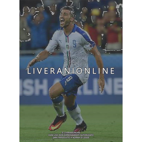 UEFA Francia EURO 2016 Final Tournament Group Stage E Lione - 13.06.2016 Belgio-Italia Nella Foto: esultanza dopo il gol di graziano pelle\' /Ph.Vitez-Ag. Aldo Liverani