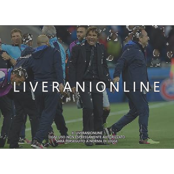 UEFA Francia EURO 2016 Final Tournament Group Stage E Lione - 13.06.2016 Belgio-Italia Nella Foto: antonio conte esultanza a fine partita /Ph.Vitez-Ag. Aldo Liverani
