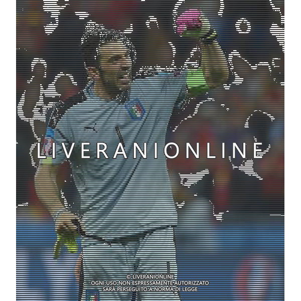 UEFA Francia EURO 2016 Final Tournament Group Stage E Lione - 13.06.2016 Belgio-Italia Nella Foto: gianluigi buffon esultanza a fine gara /Ph.Vitez-Ag. Aldo Liverani