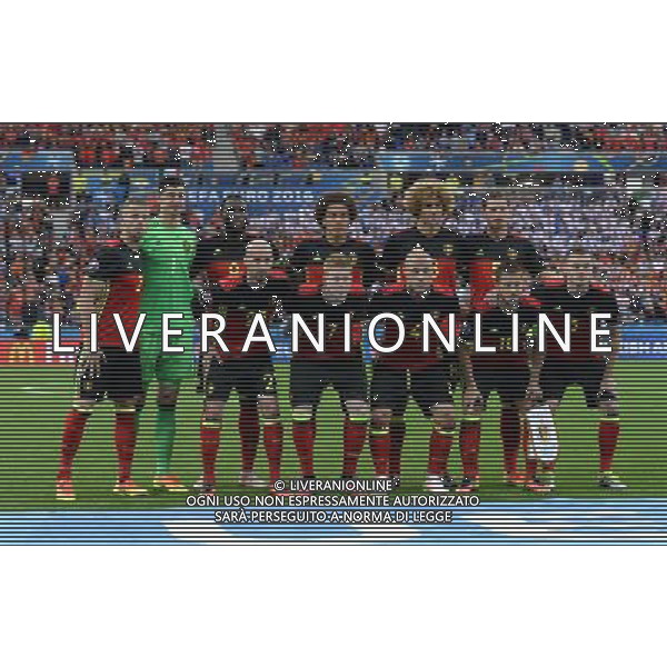 UEFA Francia EURO 2016 Final Tournament Group Stage E Lione - 13.06.2016 Belgio-Italia Nella Foto:Belgio Squadra Formazione Alderweireld,Courtois,Vermaelen,Nainggolan,Vertonghen,Witsel,De Bruyne,Fellaini,Lukaku,Hazard,Ciman /Ph.Vitez-Ag. Aldo Liverani