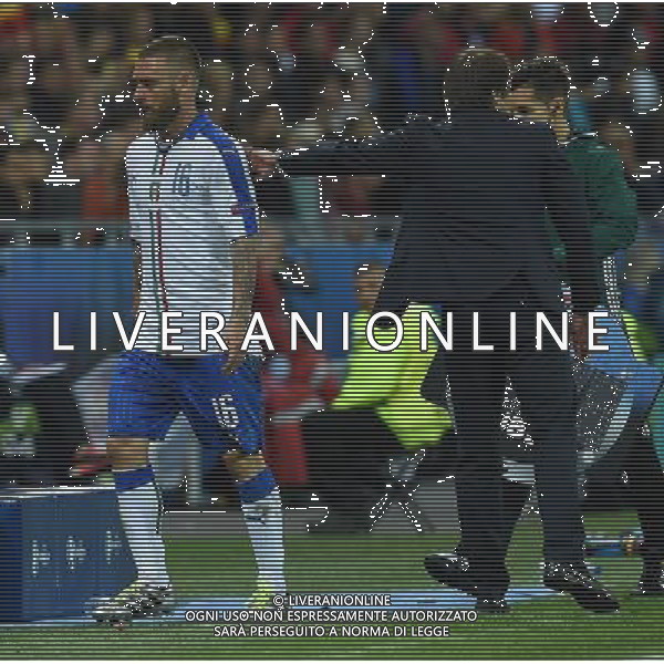 UEFA Francia EURO 2016 Final Tournament Group Stage E Lione - 13.06.2016 Belgio-Italia Nella Foto:De Rossi Daniele Conte Antonio Sostituzione /Ph.Vitez-Ag. Aldo Liverani