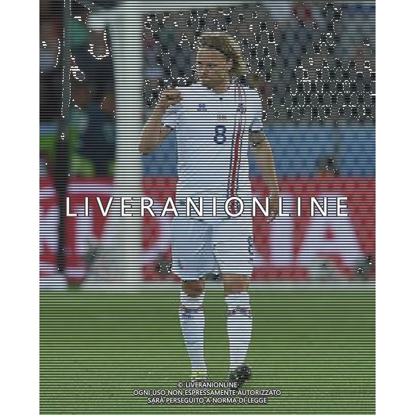 UEFA Francia EURO 2016 Final Tournament Group Stage F Saint-Etienne - 14.06.2016 Portogallo-Islanda Nella Foto:bjarnason esulta /Ph.Vitez-Ag. Aldo Liverani