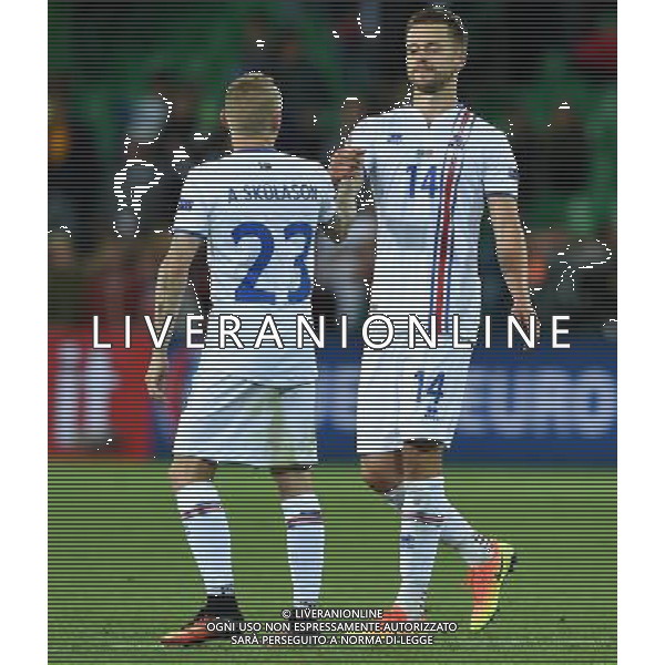 UEFA Francia EURO 2016 Final Tournament Group Stage F Saint-Etienne - 14.06.2016 Portogallo-Islanda Nella Foto:la gioia dei giocatori dell\'islanda skulason-arnason /Ph.Vitez-Ag. Aldo Liverani