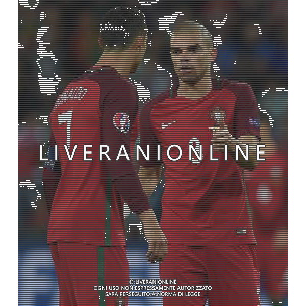 UEFA Francia EURO 2016 Final Tournament Group Stage F Saint-Etienne - 14.06.2016 Portogallo-Islanda Nella Foto:Pepe-Cristiano Ronaldo /Ph.Vitez-Ag. Aldo Liverani