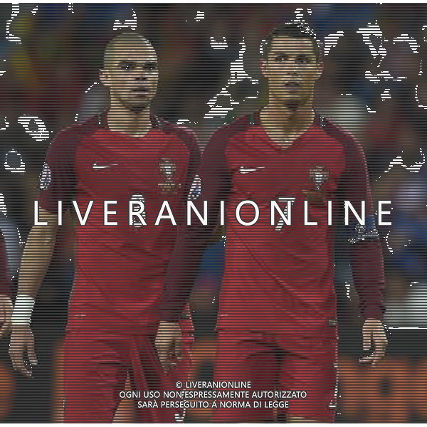 UEFA Francia EURO 2016 Final Tournament Group Stage F Saint-Etienne - 14.06.2016 Portogallo-Islanda Nella Foto:Cristiano Ronaldo-Pepe /Ph.Vitez-Ag. Aldo Liverani