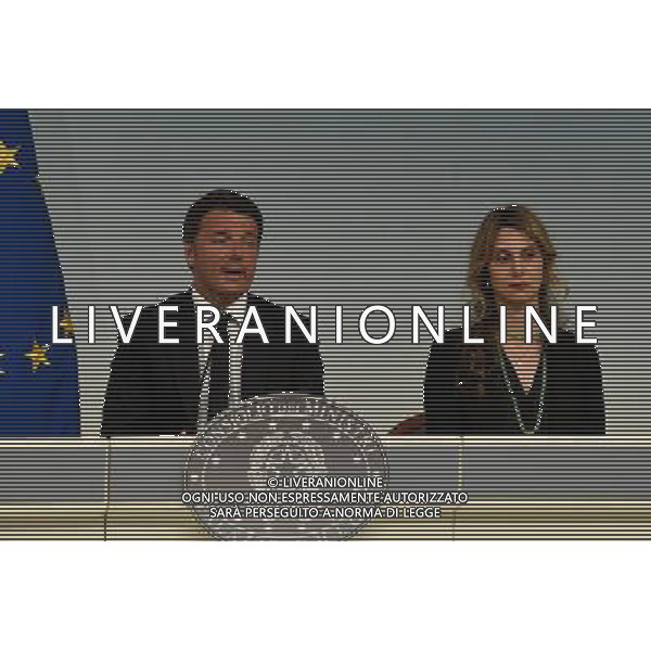 Conferenza stampa dopo il Consiglio dei ministri - Roma - 15.06.2016 - Palazzo Chigi - nella foto: Matteo Renzi e Marianna Madia / Ph. Corradetti - AGENZIA ALDO LIVERANI SAS/ AGENZIA ALDO LIVERANI SAS