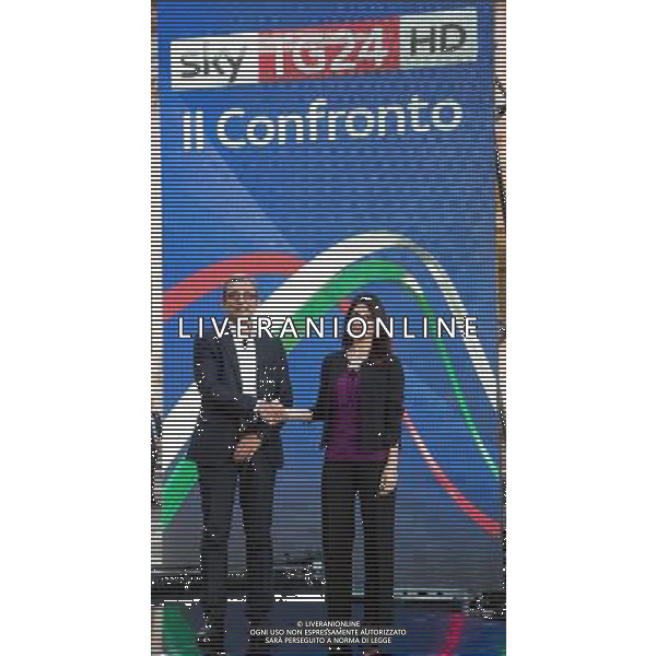 Confronto televisivo tra i due candidati a Sindaco di Roma Virginia Raggi e Roberto Giachetti da Piazza del Campidoglio a Roma 15 giugno 2016 Â©SkyTg24Hd / AGENZIA ALDO LIVERANI SAS