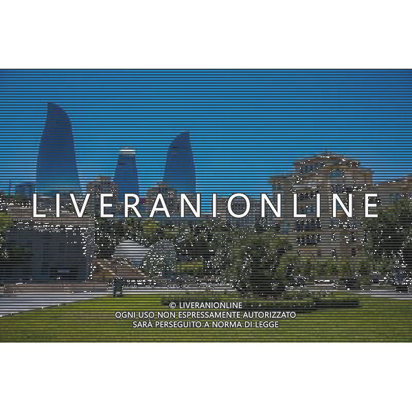 Old Town and Flame Towers. 15.06.2016. Formula 1 World Championship, Rd 8, European Grand Prix, Baku Street Circuit, Azerbaijan, Preparation Day. - AG ALDO LIVERANI SAS ONLY ITALY