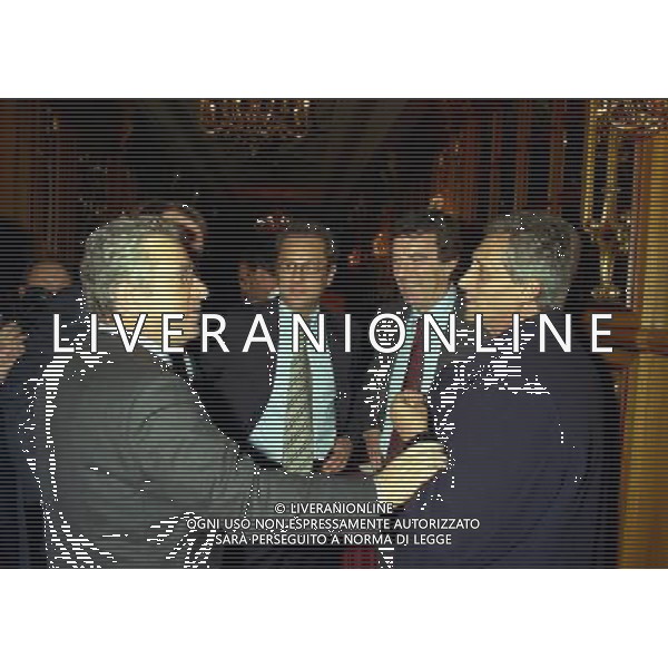 MILANO 17-12-1998 HOTEL PRINCIPE DI SAVOIA FESTA NATALIZIA DELLA LEGA NAZIONALE CALCIO NELLA FOTO ANTONIO MATTARESE CON JULIO VELASCO DINO ZOFF E SERGIO CRAGNOTTI AG ALDO LIVERANI SAS