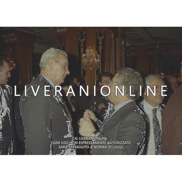 MILANO 17-12-1998 HOTEL PRINCIPE DI SAVOIA FESTA NATALIZIA DELLA LEGA NAZIONALE CALCIO NELLA FOTO SERGIO GONELLA E ANTONIO MATTARESE AG ALDO LIVERANI SAS