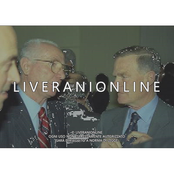 MILANO 17-12-1998 HOTEL PRINCIPE DI SAVOIA FESTA NATALIZIA DELLA LEGA NAZIONALE CALCIO NELLA FOTO AZEGLIO VICINI E SERGIO CAMPANA AG ALDO LIVERANI SAS