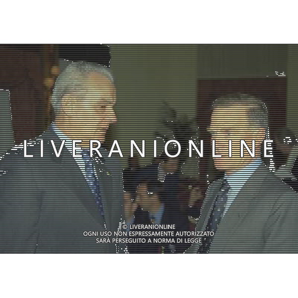 MILANO 17-12-1998 HOTEL PRINCIPE DI SAVOIA FESTA NATALIZIA DELLA LEGA NAZIONALE CALCIO NELLA FOTO SERGIO GONELLA E SERGIO CAMPANA AG ALDO LIVERANI SAS