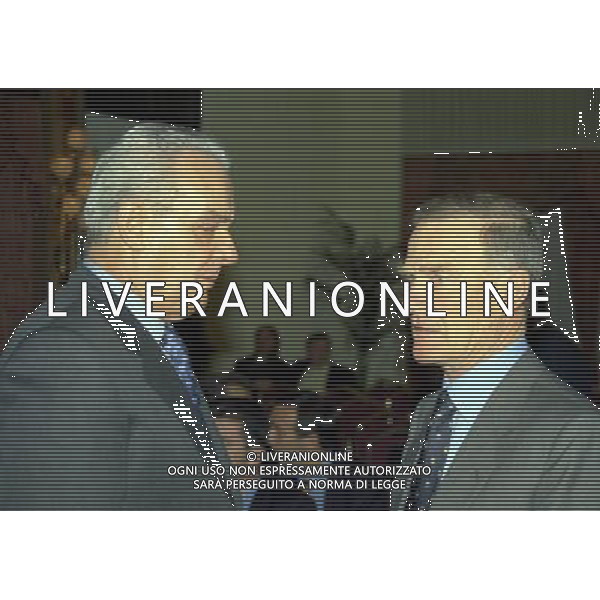 MILANO 17-12-1998 HOTEL PRINCIPE DI SAVOIA FESTA NATALIZIA DELLA LEGA NAZIONALE CALCIO NELLA FOTO SERGIO GONELLA E SERGIO CAMPANA AG ALDO LIVERANI SAS