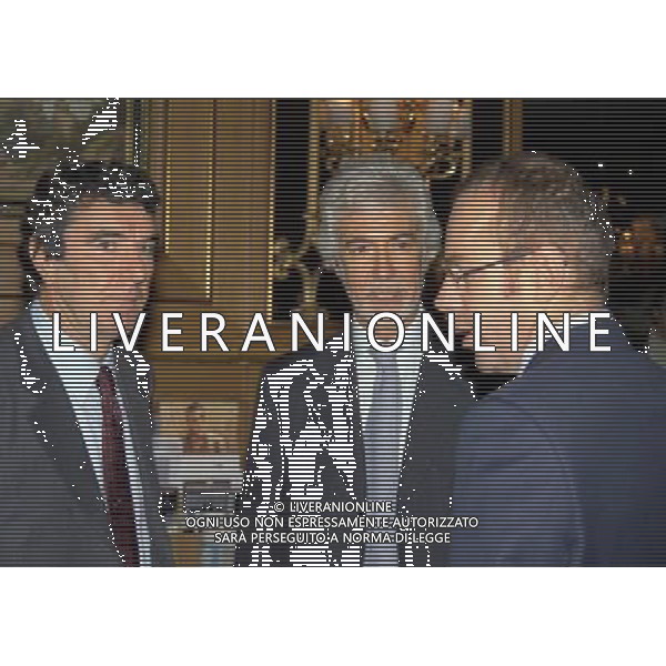 MILANO 17-12-1998 HOTEL PRINCIPE DI SAVOIA FESTA NATALIZIA DELLA LEGA NAZIONALE CALCIO NELLA FOTO DINO ZOFF CON GIAMBATTISTA PASTORELLO ED ENRICO MANTOVANI AG ALDO LIVERANI SAS