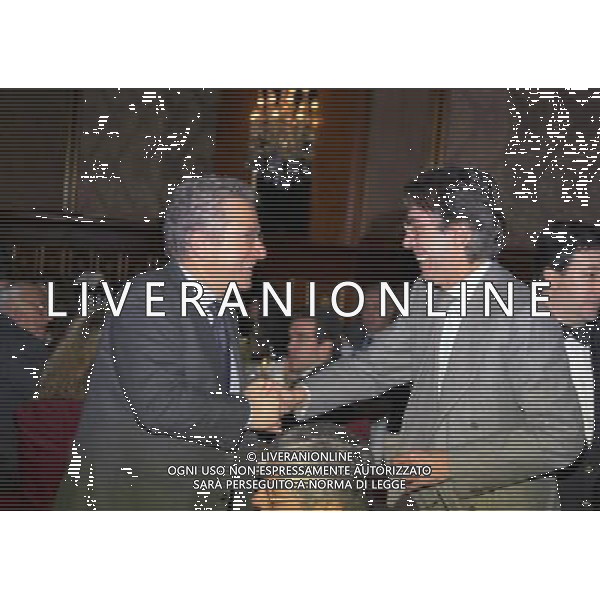 MILANO 17-12-1998 HOTEL PRINCIPE DI SAVOIA FESTA NATALIZIA DELLA LEGA NAZIONALE CALCIO NELLA FOTO ANTONIO MATTARESE E MASSIMO MORATTI AG ALDO LIVERANI SAS