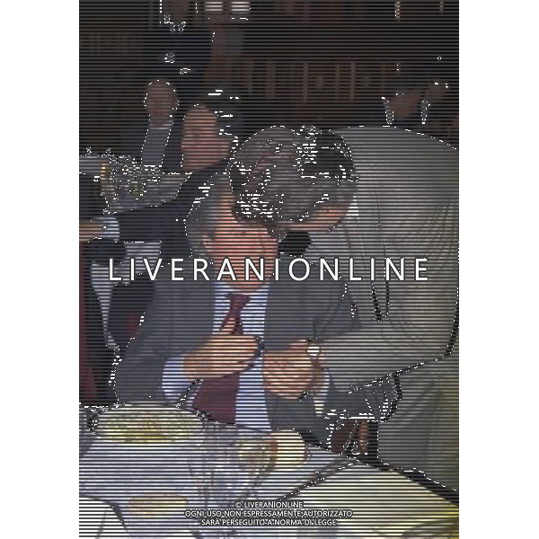 MILANO 17-12-1998 HOTEL PRINCIPE DI SAVOIA FESTA NATALIZIA DELLA LEGA NAZIONALE CALCIO NELLA FOTO MASSIMO MORATTI E FEDERICO SORDILLO AG ALDO LIVERANI SAS